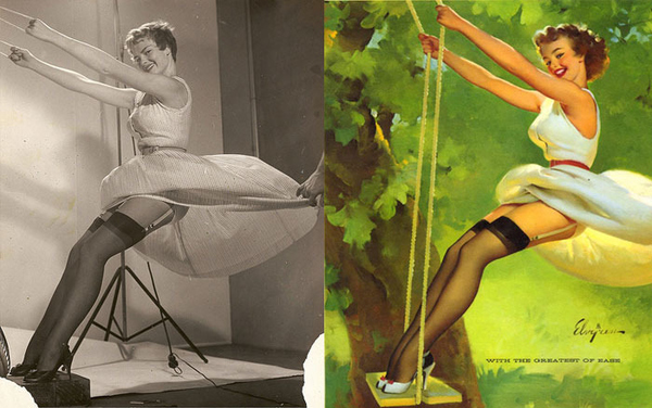 Pin-up dekleta pred in po retuši (brez uporabe Photoshopa)