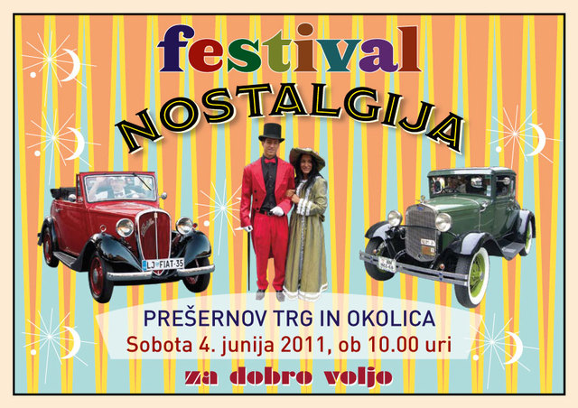Festival Nostalgija - srečanje najlepših starodobnih avtomobilov predvojnih modelov v soboto, 4. junija