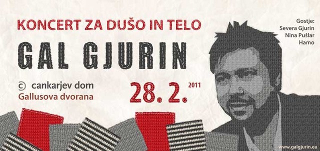Gal Gjurin bo predstavil album Duša in telo 28. februarja v Cankarjevem domu