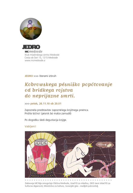 Kobrowskega glasbeno-literarni performans in degustacija knjige