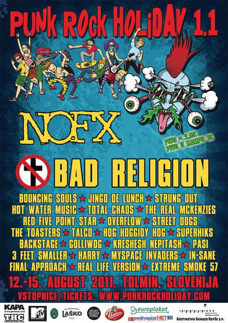 Punk Rock Holiday 1.1. v Tolminu z NOFX, Bad Religion in drugimi
