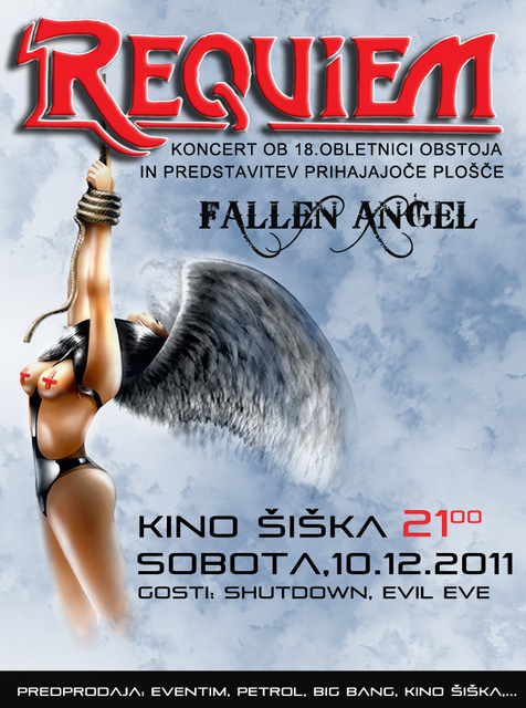 Requiem proslavljajo 18. obletnico in predstavljajo ploščo Fallen Angel - 10. decembra 2011 v Kinu Šiška