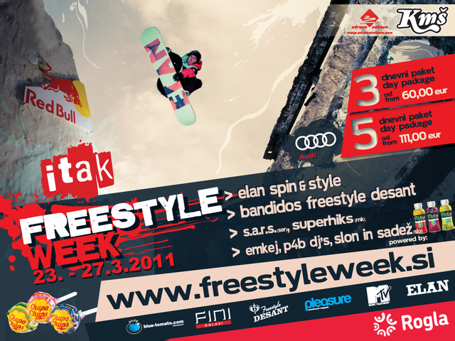 Itak Freestyle Week se bo odvijal od 23. do 27. 03. 2011