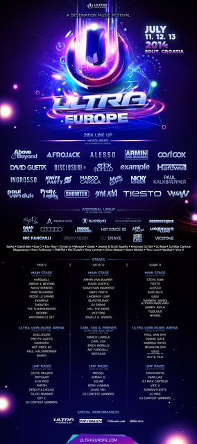 Ultra Europe 2014 lineup