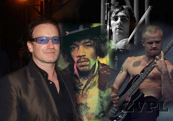 Bono na vokalu, Jimi Hendrix na kitari, Flea (Red Hot Chili Peppers) na bas kitari, na bobonih Keith Moon (The Who), na klaviaturah pa Chris Martin