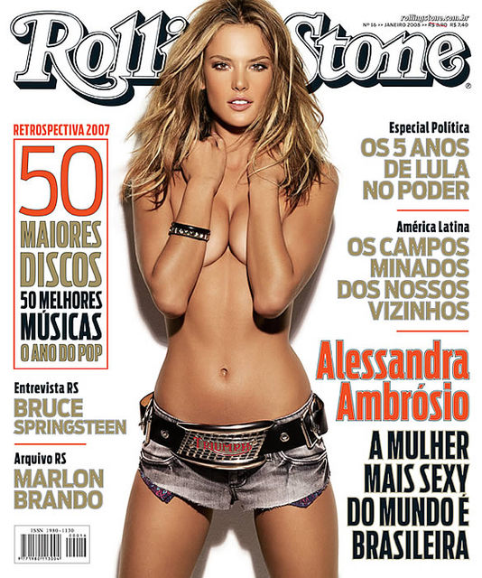 Alessandra Ambrosio kaže popek (zgoraj brez) na naslovnici revije Rolling Stone, januar 2880