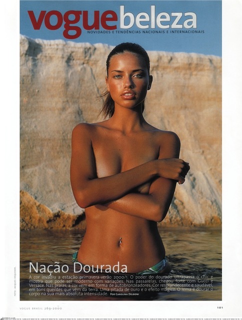 Adriana Lima na plaži - Vogue, Oct 2000
