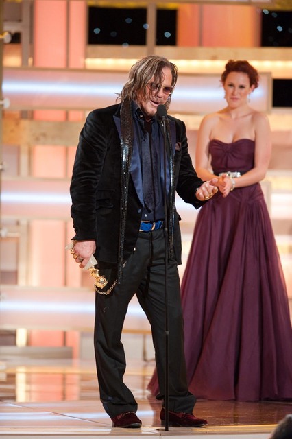 Mickey Rourke sprejema Zlati globus (foto © HFPA)