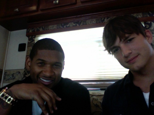 Usher in Ashton Kutscher / vir: twitpic.com